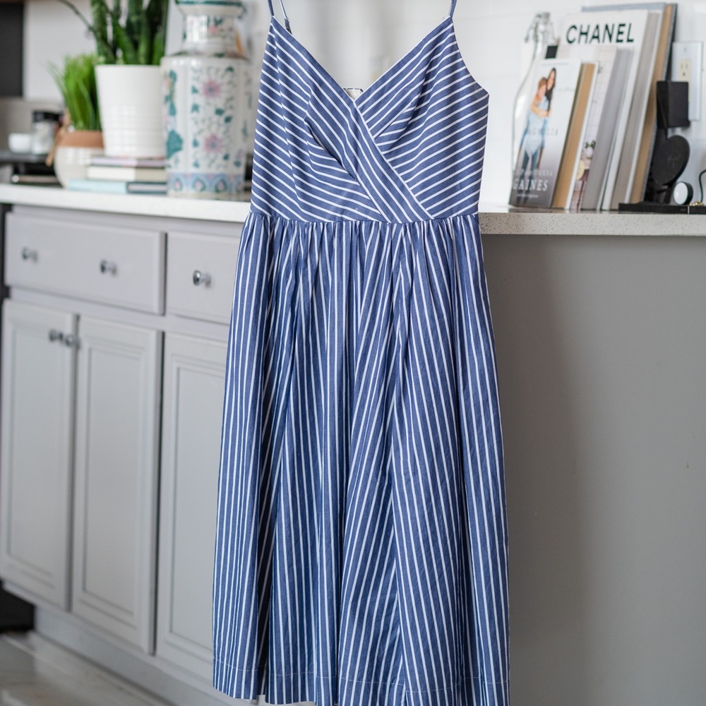 J. Crew Striped Midi Dress